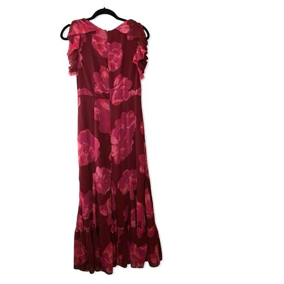 Tularosa Althea Maxi Dress in Pink Magnolia Floral chiffon maxi ruffle Revolve M - Picture 7 of 12